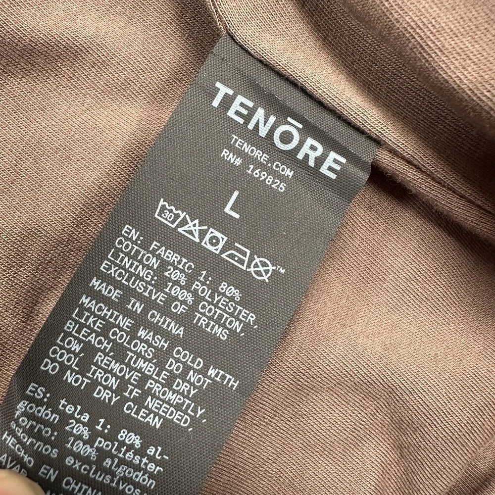 Tenore Jacket Mens Large Brown Velour Full Zip Track Suit Top Black Stripe Retro